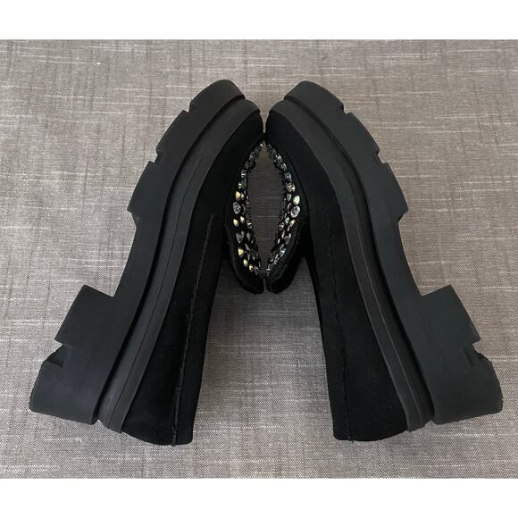 Steve Madden JLoosy Girls Size 1 Black Stars Studded Loafers - Picture 4 of 12